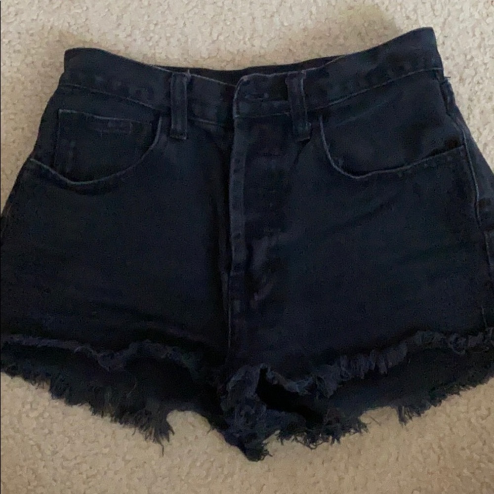 Black Denim Shorts